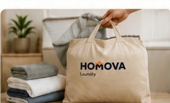 Fresh folded laundry prepared for pickup and delivery